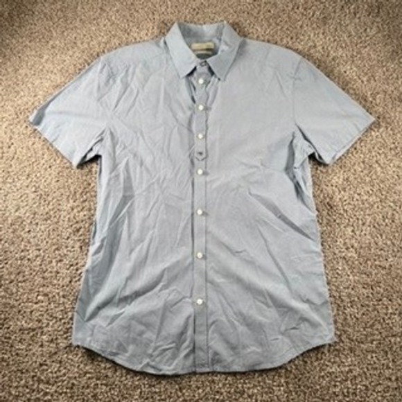 Other - Diesel Men's Slim Fit Short Sleeve Button‎ Down Shirt Blue Pattern XL